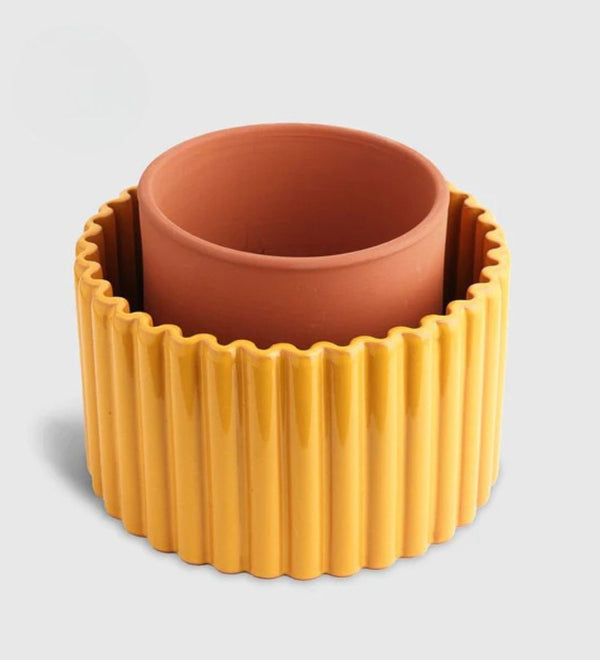 Pepin Yellow Self-Watering Pot