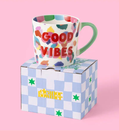 Good Vibes Painted Leopard Mug