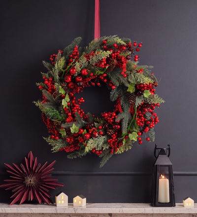 Artificial Red Norah Wreath