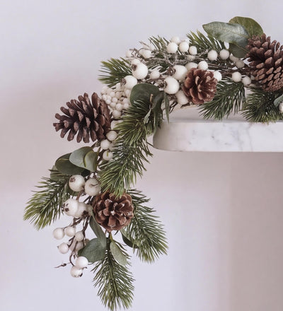 Artificial White Finley Garland