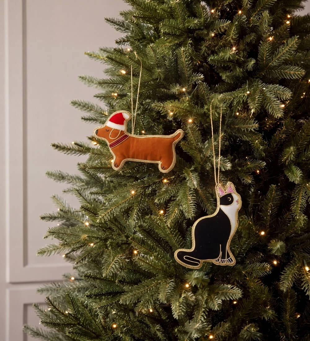 Cat & Dog Ornament Set