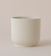 Linen White Pot with Self-Watering Insert (22cm)