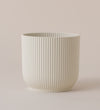 Linen White Pot with Self-Watering Insert (18cm)