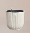 Linen White Pot with Self-Watering Insert (22cm)