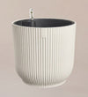 Linen White Pot with Self-Watering Insert (30cm)
