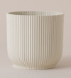 Linen White Pot with Self-Watering Insert (30cm)