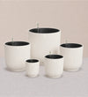 Linen White Pot with Self-watering Insert