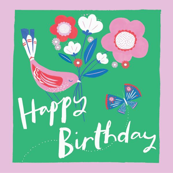 Floral Happy Birthday Card