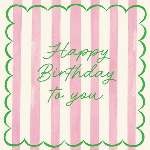 Striped Happy Birthday Card