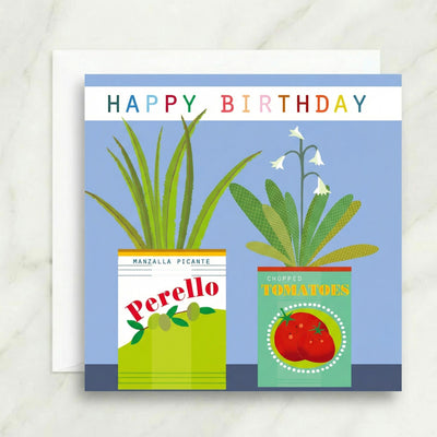Plants in Tin Card