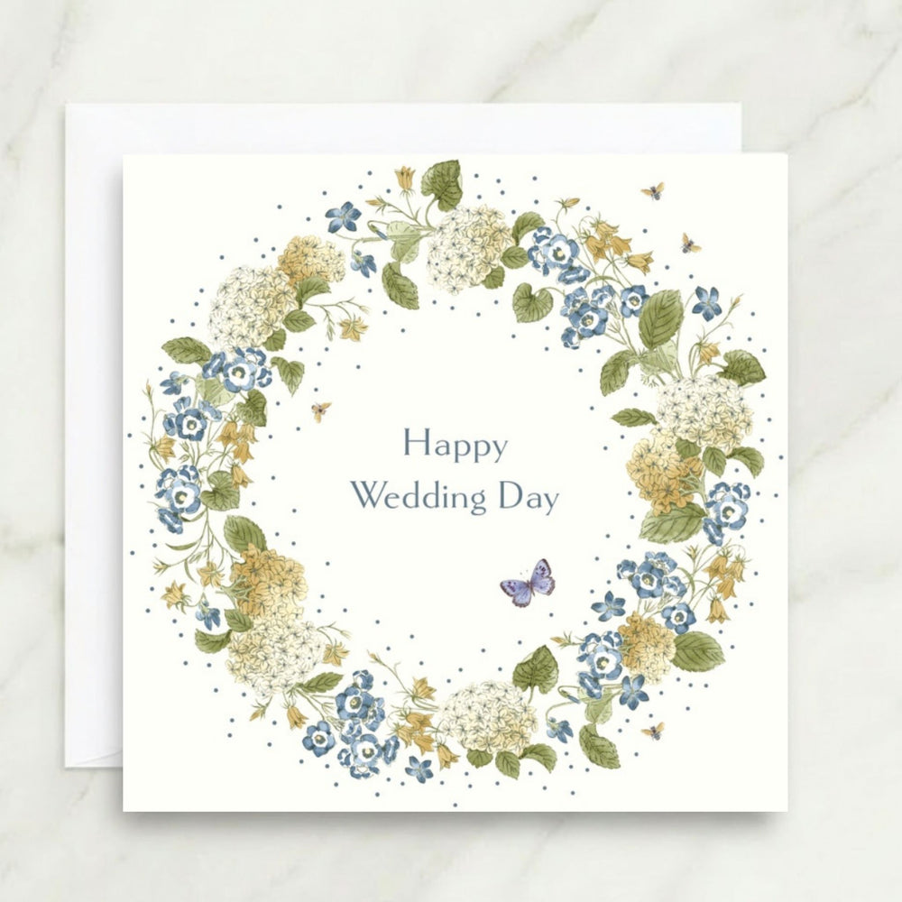 Wedding Day Harebells Wreath Card