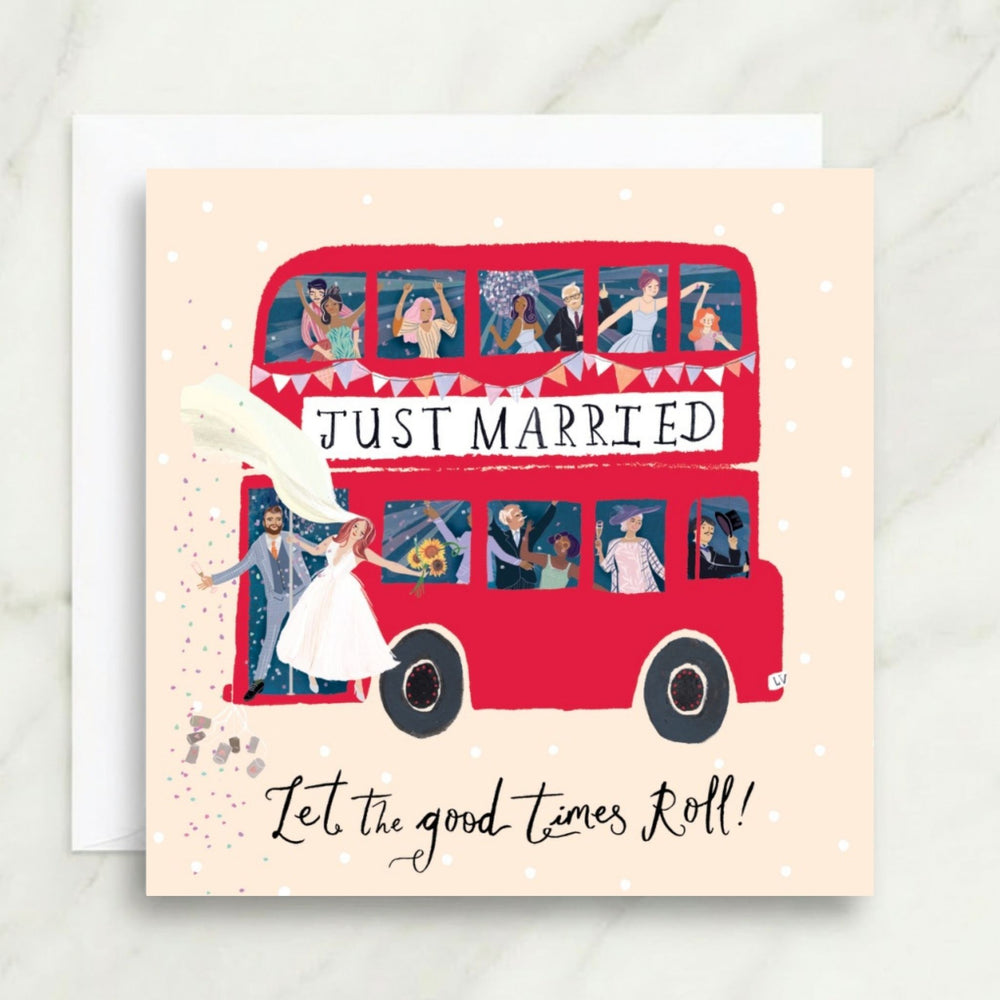Just Married Bus Card