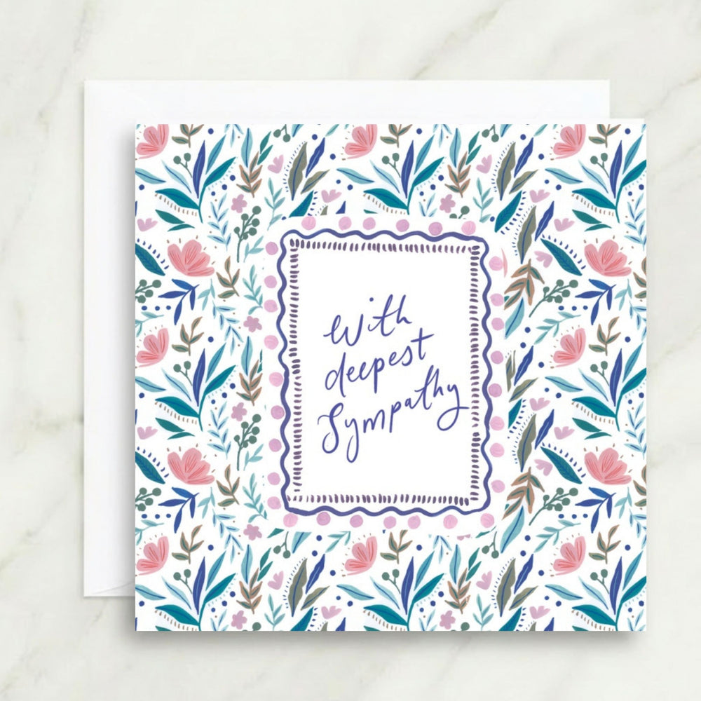 With Deepest Sympathy Floral Frame Card