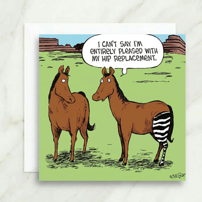 Hip Replacement Cartoon Card