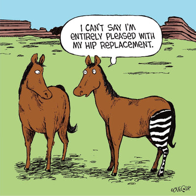 Hip Replacement Cartoon Card