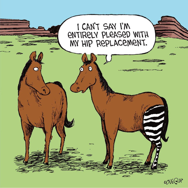 Hip Replacement Cartoon Card