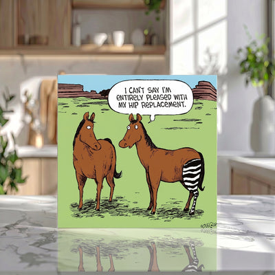 Hip Replacement Cartoon Card