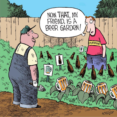Beer Garden Cartoon Card