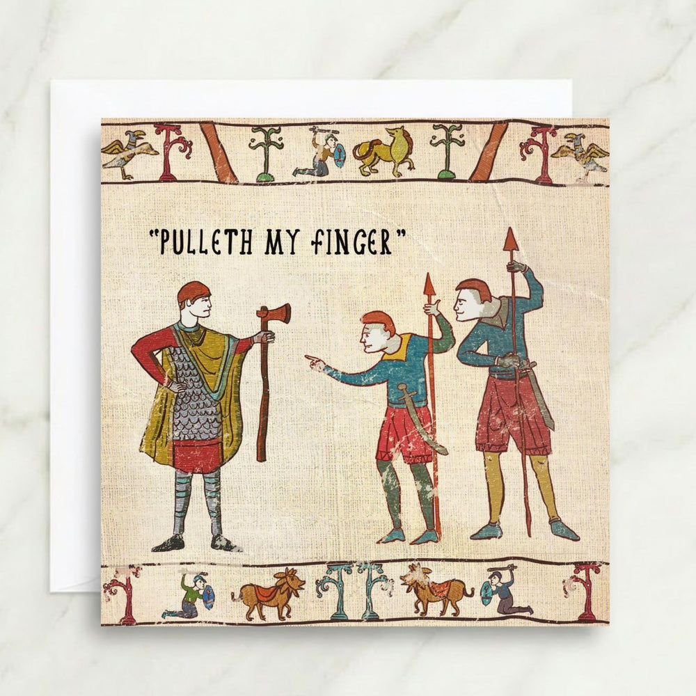 Pulleth My Finger Tapestry Card