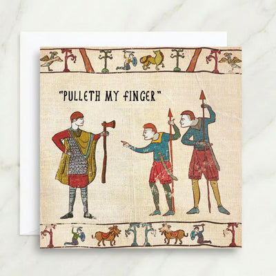 Pulleth My Finger Tapestry Card