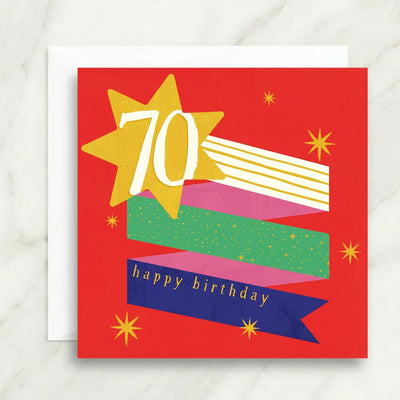 70th Birthday Star Card