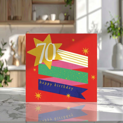 70th Birthday Star Card