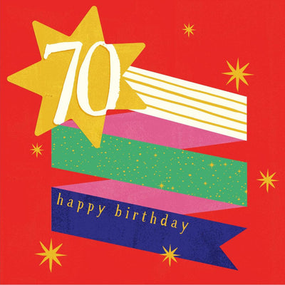 70th Birthday Star Card
