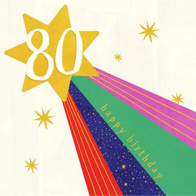 80th Birthday Star Card