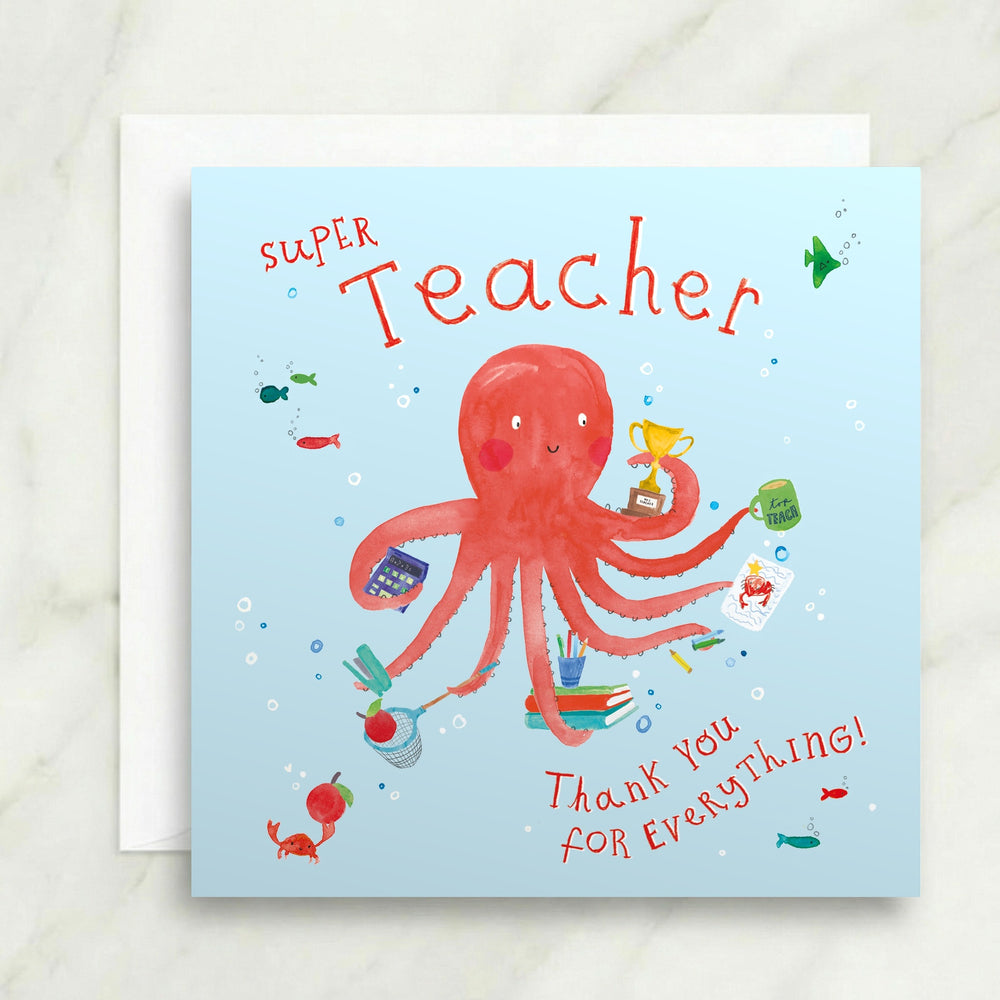 Super Teacher Octopus Card