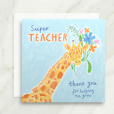Super Teacher Giraffe Card