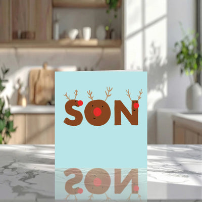 Son Reindeer Christmas Card