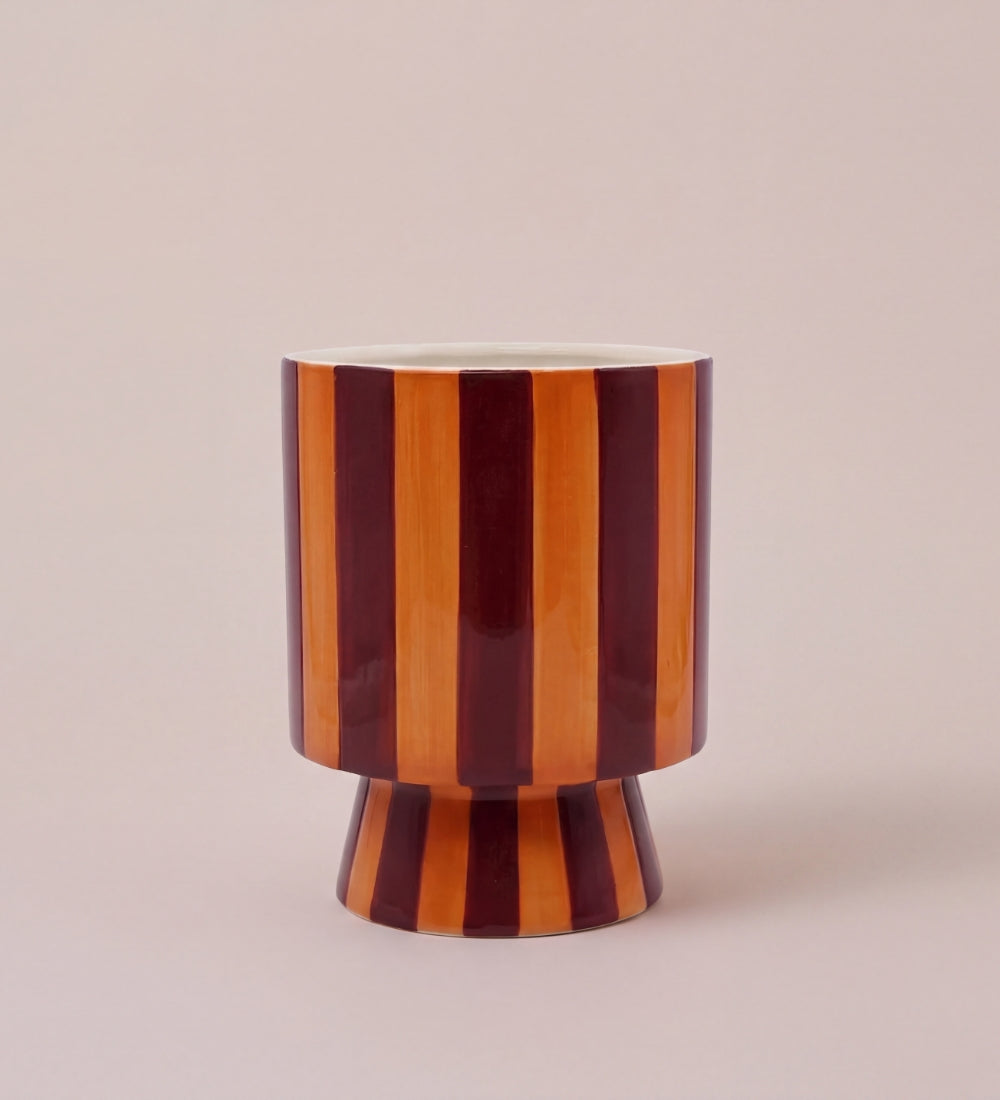 Orange Striped Pot 15cm