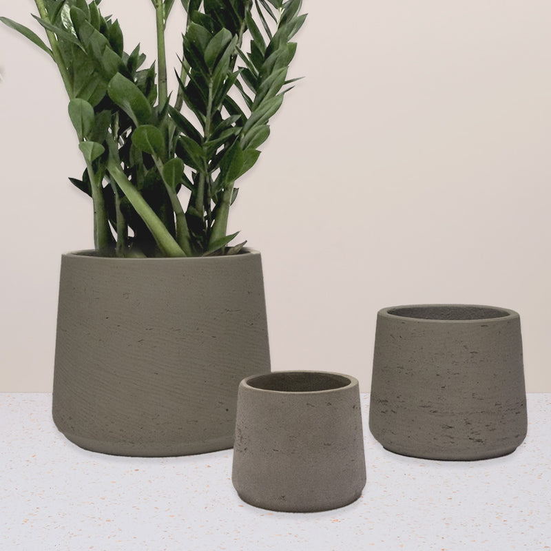 Mocha Concrete Patt Pot