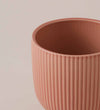 Pink Ribbed Ceramic Pot (13cm)