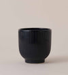Navy Ribbed Ceramic Pot (13cm)