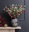 Artificial Red Berry & Eucalyptus Bunch