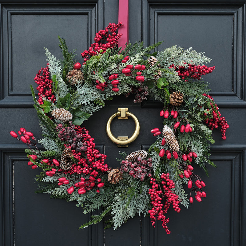 Artificial Red Berries & Rosehip Wreath
