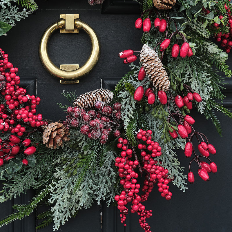 Artificial Red Berries & Rosehip Wreath