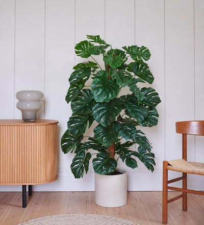 monstera plant with moss pole Artificial Swiss Cheese Plant on Moss Pole