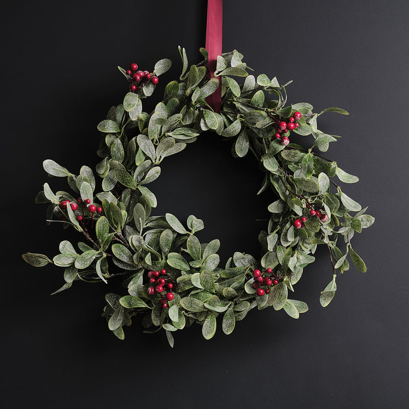 Artificial Red Berry & Eucalyptus Wreath