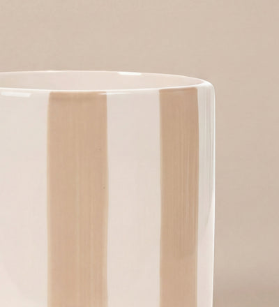 Beige Stripe Pot 14cm