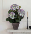 Artificial Hydrangea & Grey Pot