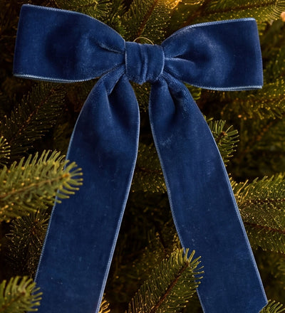 Blue Velvet Bow Set
