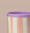 Cream & Pink Striped Ceramic Pot (14cm)