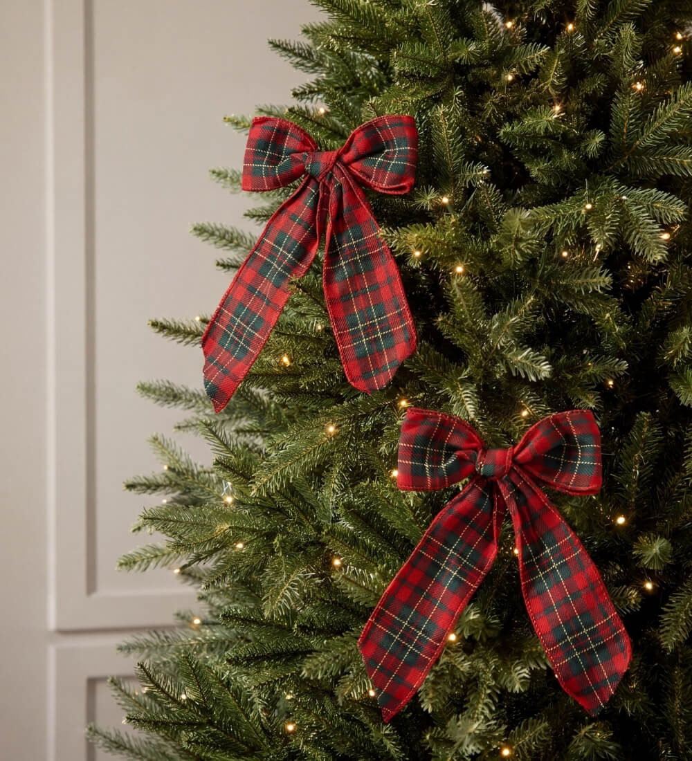 Tartan Fabric Bow Set