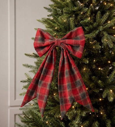 Large Tartan Fabric Bow