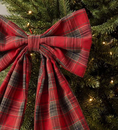 Large Tartan Fabric Bow