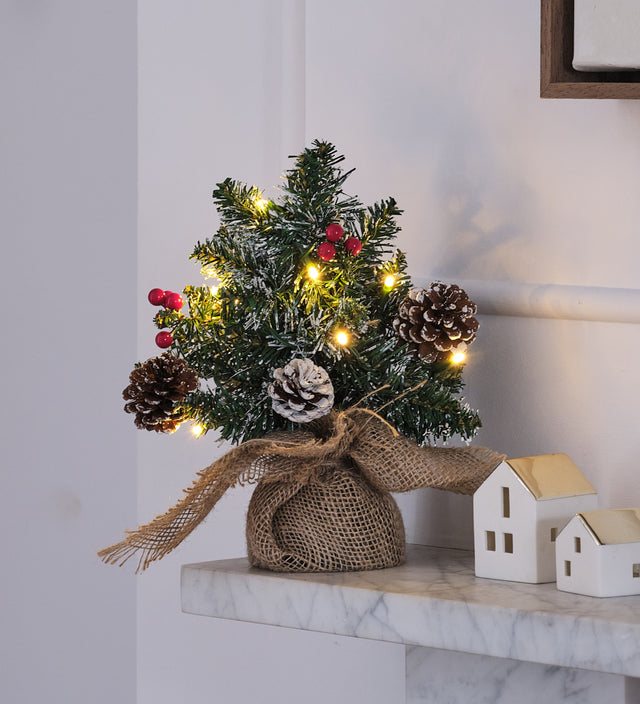 Pre-Lit Artificial 1ft Creston Tree