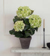 Artificial Hydrangea & Grey Pot