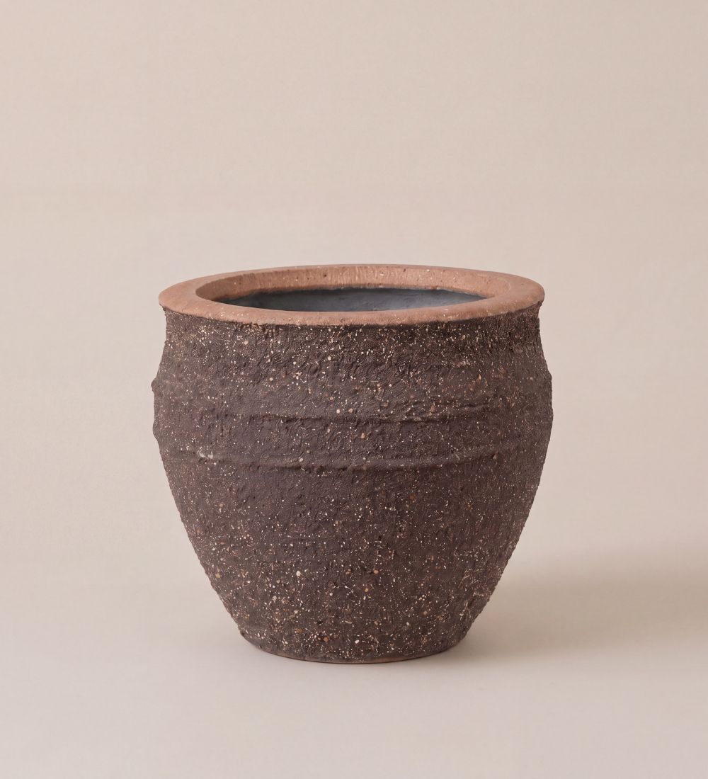 Brown Fibrestone Planter (21cm)